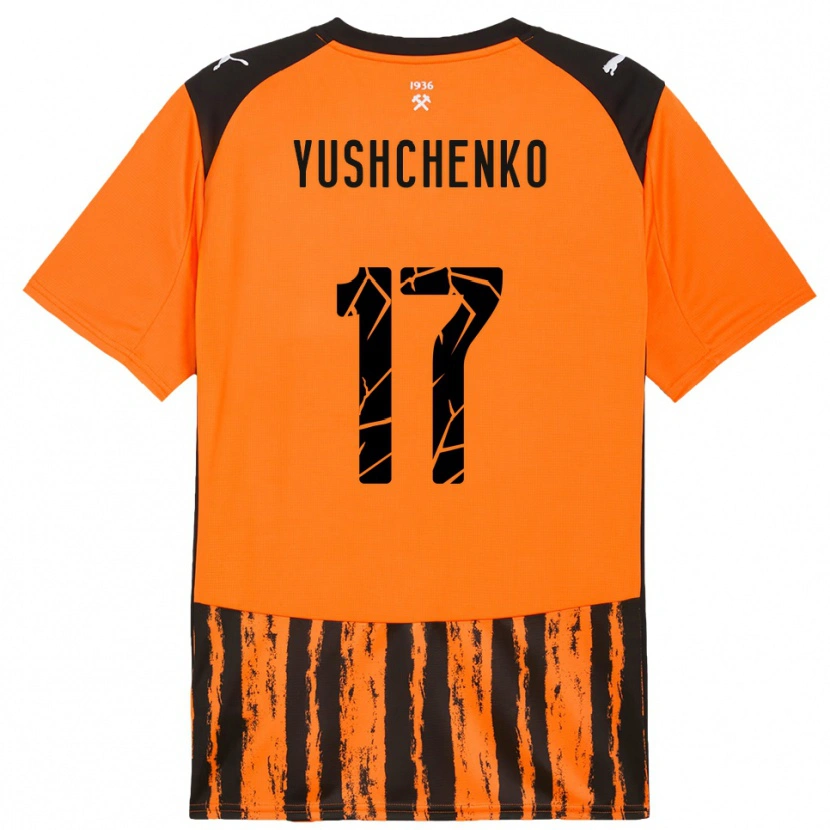 Danxen Barn Oleksandr Yushchenko #17 Orange Svart Hemmatröja Matchtröjor 2025/26 Tröjor T-Tröja