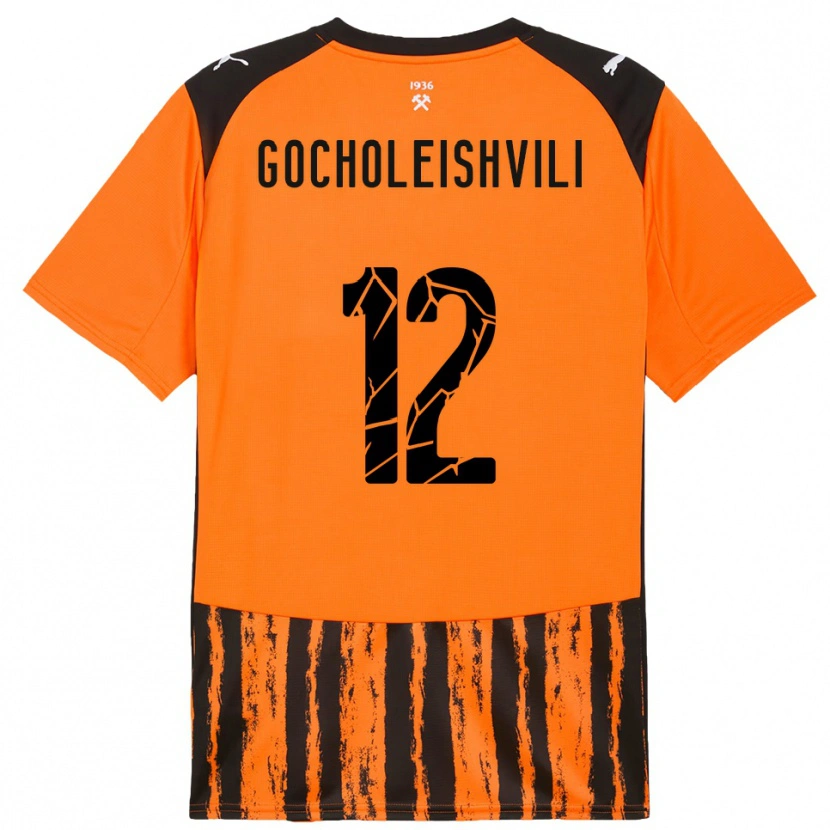 Danxen Barn Giorgi Gocholeishvili #12 Orange Svart Hemmatröja Matchtröjor 2025/26 Tröjor T-Tröja