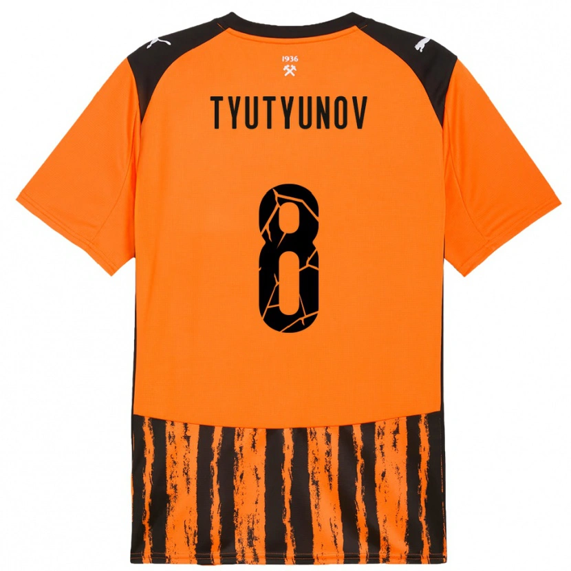 Danxen Barn Vladyslav Tyutyunov #8 Orange Svart Hemmatröja Matchtröjor 2025/26 Tröjor T-Tröja