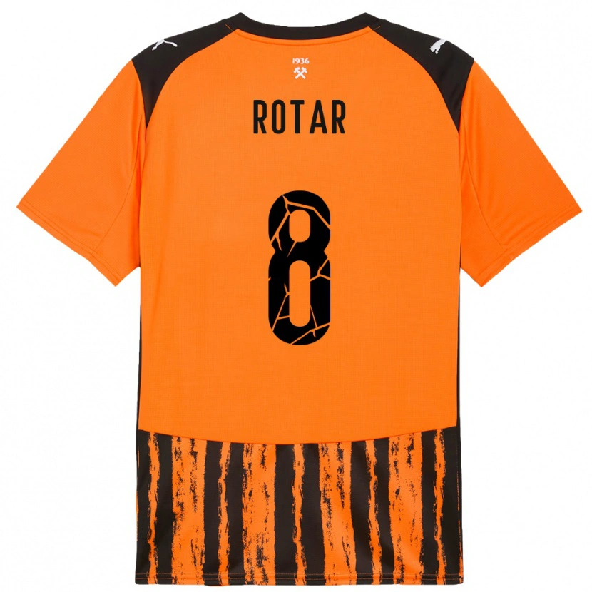 Danxen Barn Kyryl Rotar #8 Orange Svart Hemmatröja Matchtröjor 2025/26 Tröjor T-Tröja