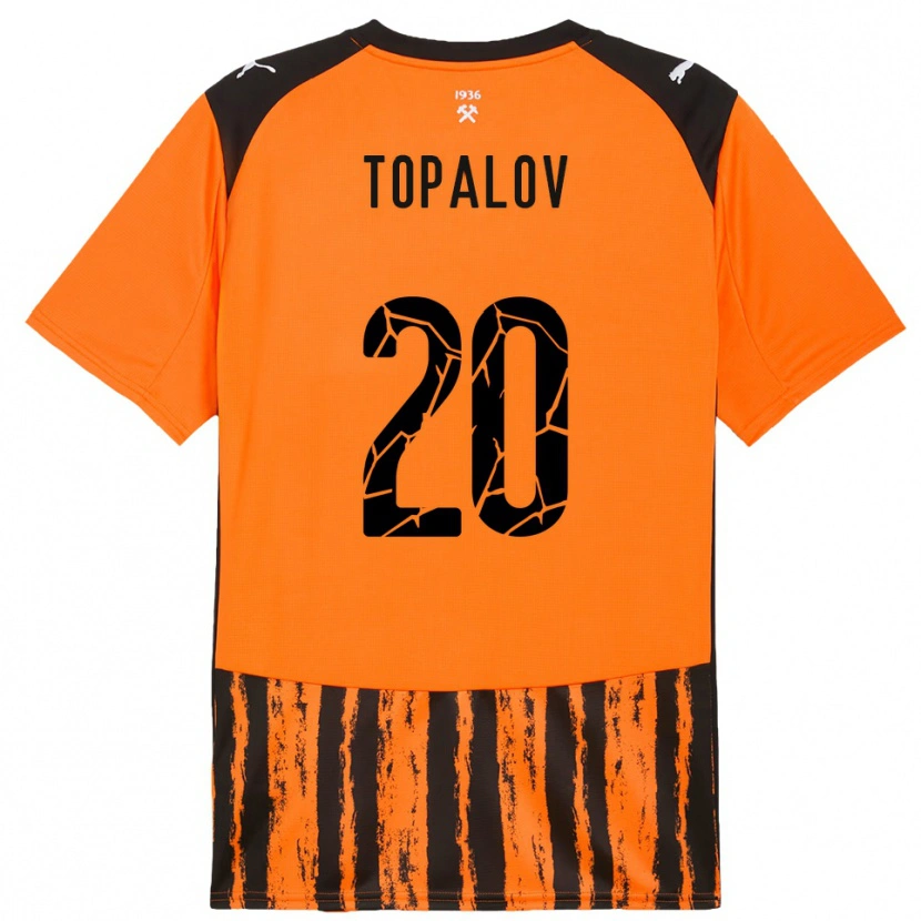 Danxen Barn Dmytro Topalov #20 Orange Svart Hemmatröja Matchtröjor 2025/26 Tröjor T-Tröja