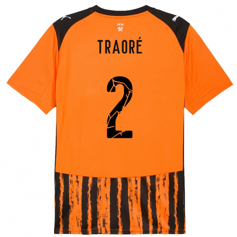 Danxen Barn Lassina Traoré #2 Orange Svart Hemmatröja Matchtröjor 2025/26 Tröjor T-Tröja