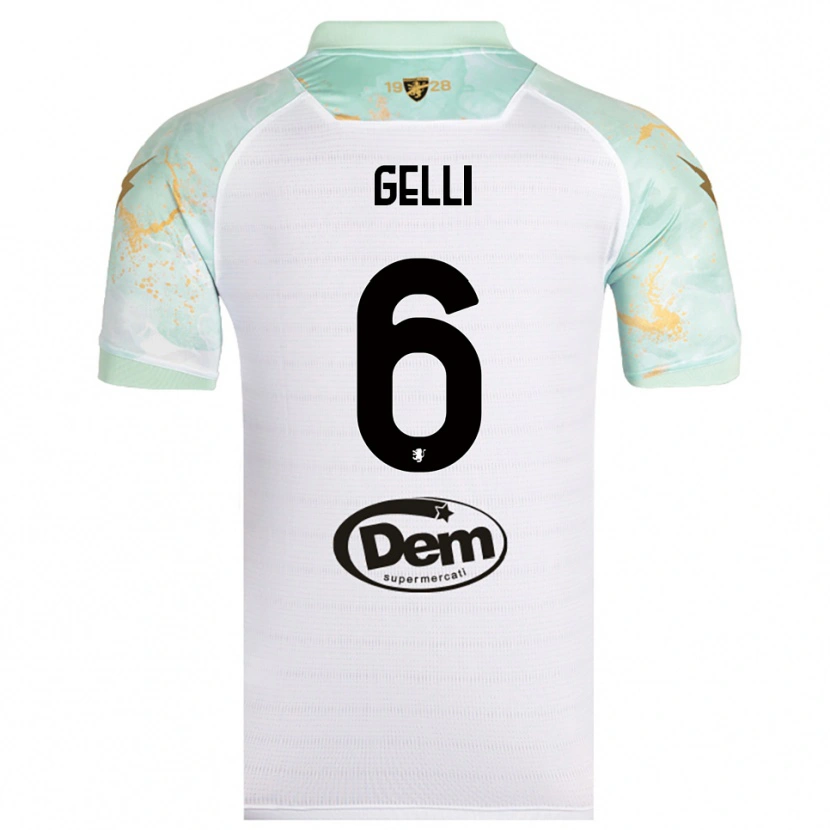 Danxen Barn Jacopo Gelli #6 Vit Svart Bortatröja Matchtröjor 2025/26 Tröjor T-Tröja