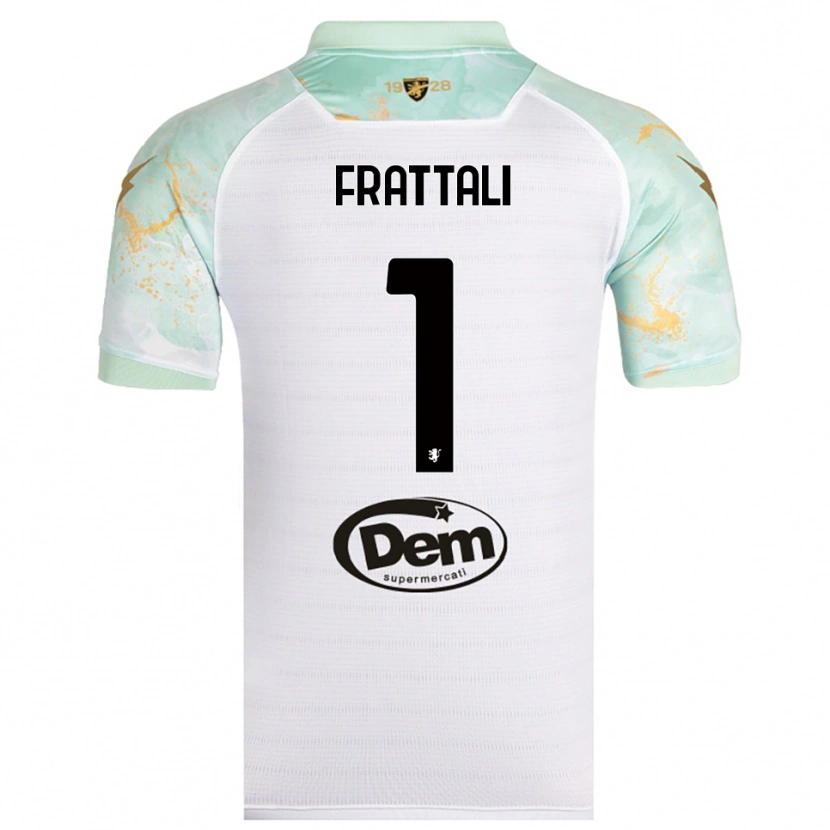 Danxen Barn Pierluigi Frattali #1 Vit Svart Bortatröja Matchtröjor 2025/26 Tröjor T-Tröja