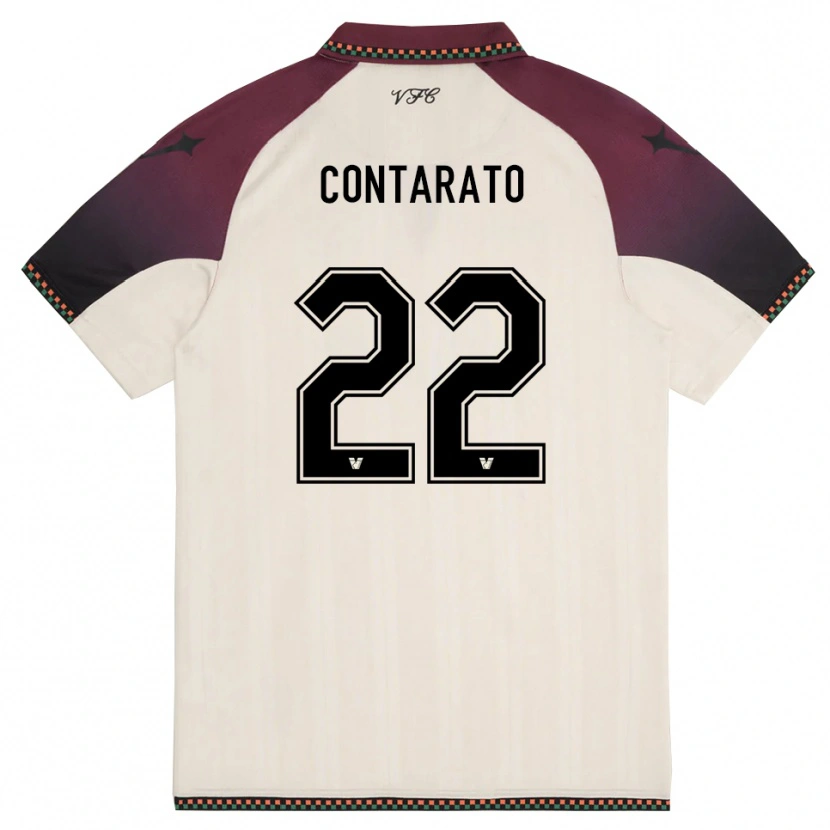 Danxen Barn Ettore Contarato #22 Krämfärgad Vinröd Bortatröja Matchtröjor 2025/26 Tröjor T-Tröja