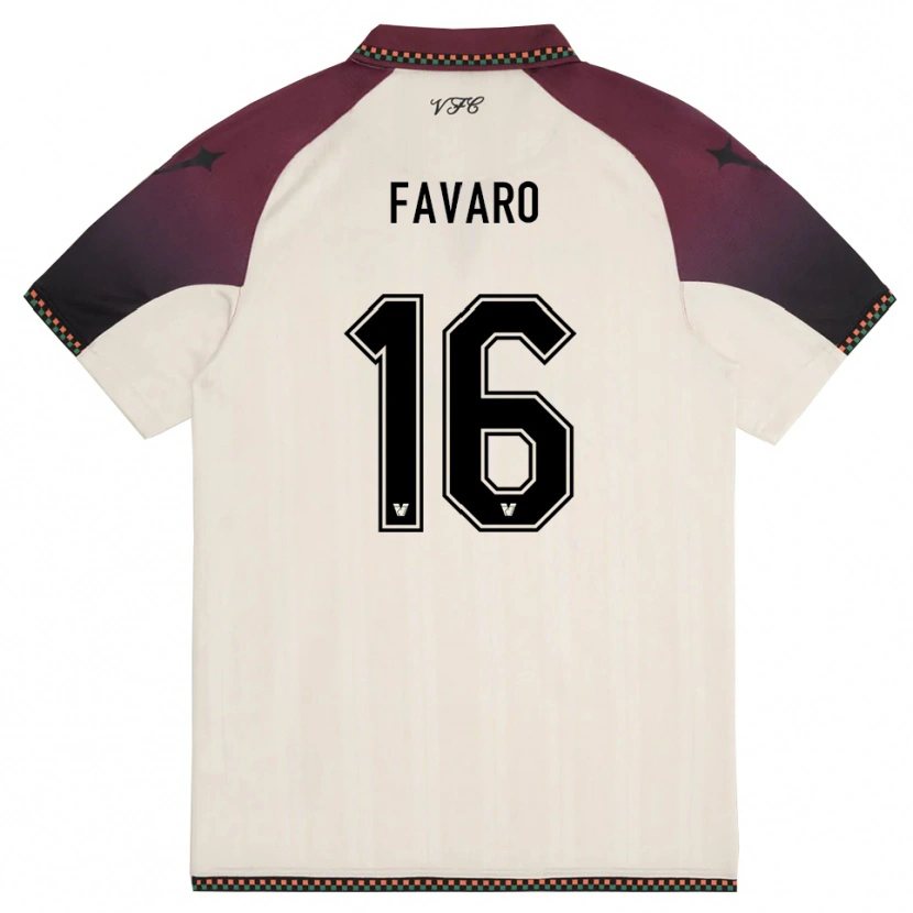 Danxen Barn Federico Favaro #16 Krämfärgad Vinröd Bortatröja Matchtröjor 2025/26 Tröjor T-Tröja