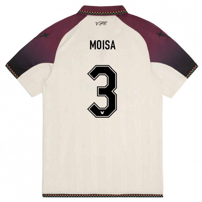Danxen Barn Davide Moisa #3 Krämfärgad Vinröd Bortatröja Matchtröjor 2025/26 Tröjor T-Tröja