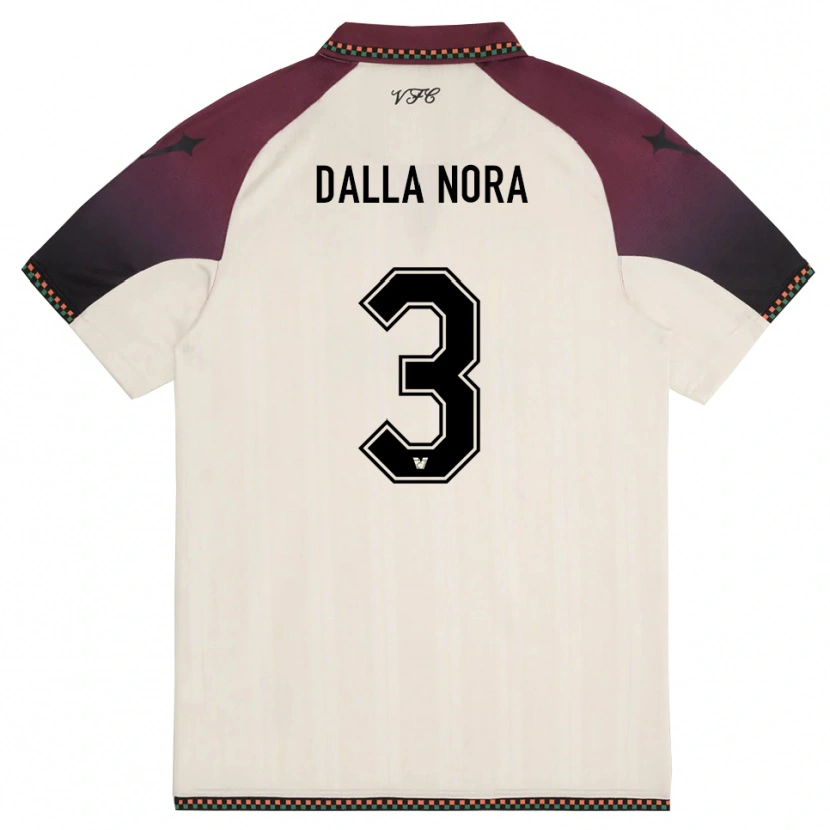 Danxen Barn Edoardo Dalla Nora #3 Krämfärgad Vinröd Bortatröja Matchtröjor 2025/26 Tröjor T-Tröja