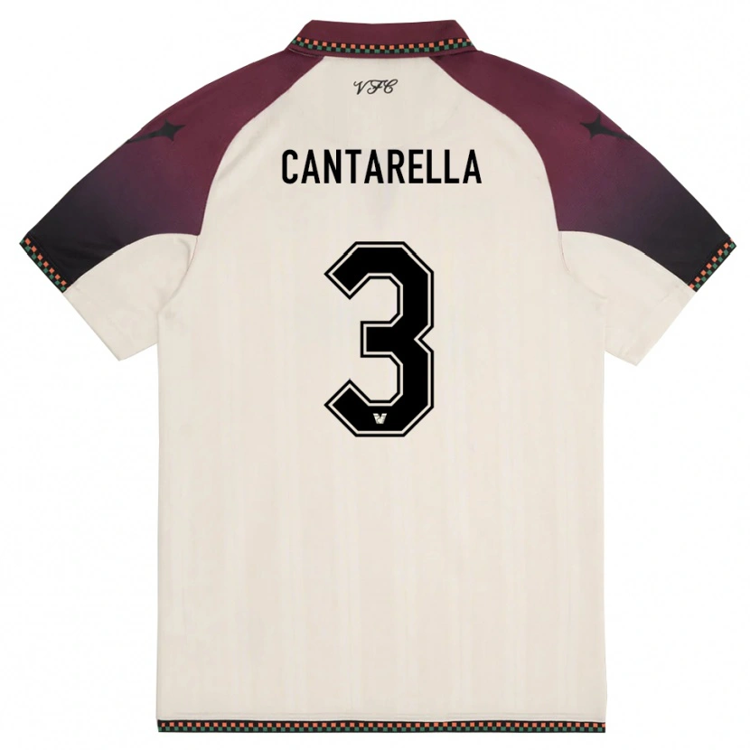 Danxen Barn Ilaria Cantarella #3 Krämfärgad Vinröd Bortatröja Matchtröjor 2025/26 Tröjor T-Tröja