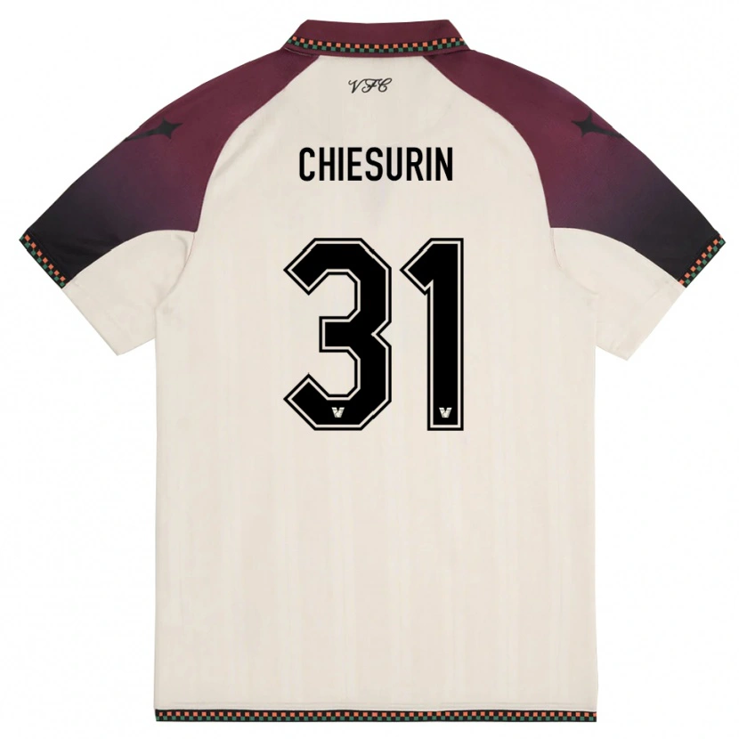 Danxen Barn Alberto Chiesurin #31 Krämfärgad Vinröd Bortatröja Matchtröjor 2025/26 Tröjor T-Tröja