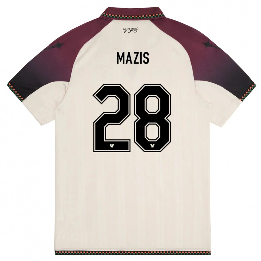 Danxen Barn Francesca Mazis #28 Krämfärgad Vinröd Bortatröja Matchtröjor 2025/26 Tröjor T-Tröja