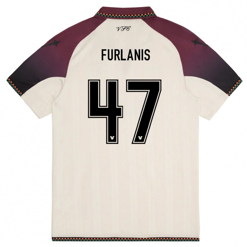 Danxen Barn Giorgia Furlanis #47 Krämfärgad Vinröd Bortatröja Matchtröjor 2025/26 Tröjor T-Tröja