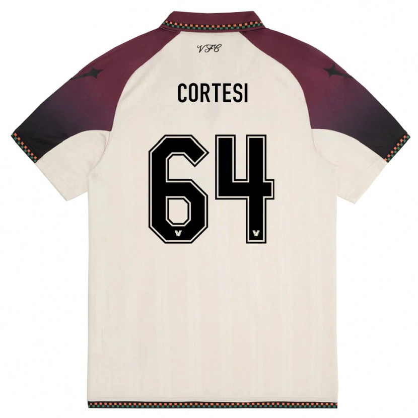 Danxen Barn Serena Cortesi #64 Krämfärgad Vinröd Bortatröja Matchtröjor 2025/26 Tröjor T-Tröja