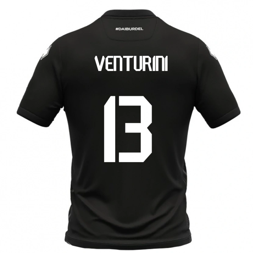 Danxen Barn Diego Venturini #13 Svart Vit Bortatröja Matchtröjor 2025/26 Tröjor T-Tröja