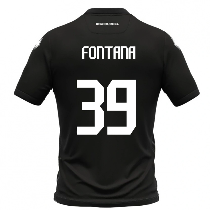 Danxen Barn Niccolò Fontana #39 Svart Vit Bortatröja Matchtröjor 2025/26 Tröjor T-Tröja