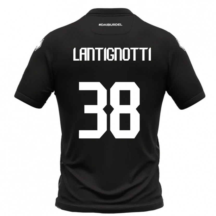 Danxen Barn Andrea Lantignotti #38 Svart Vit Bortatröja Matchtröjor 2025/26 Tröjor T-Tröja
