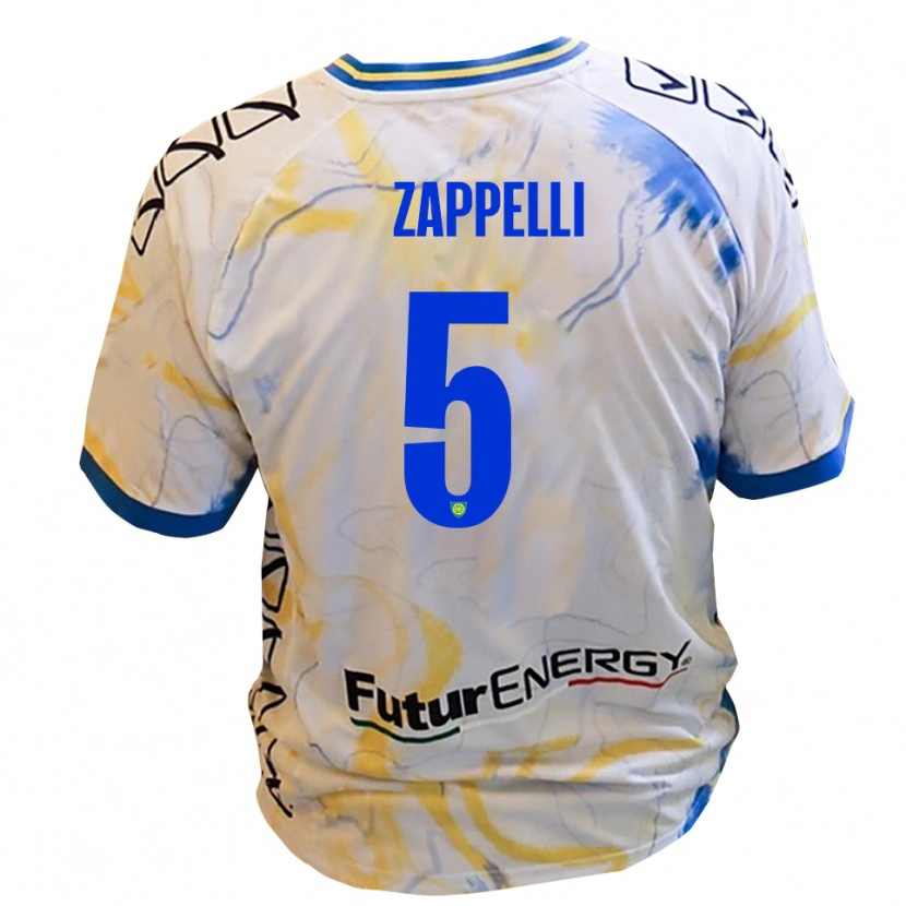 Danxen Barn Bernardo Zappelli #5 Vitt Gult Blått Bortatröja Matchtröjor 2025/26 Tröjor T-Tröja