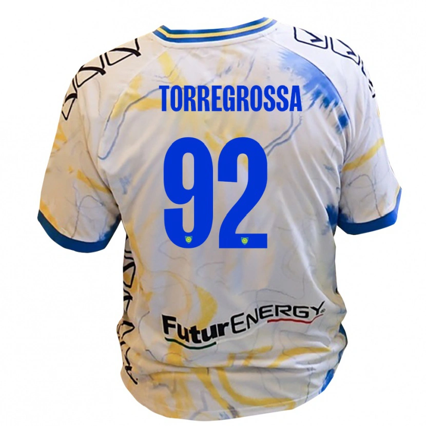 Danxen Barn Ernesto Torregrossa #92 Vitt Gult Blått Bortatröja Matchtröjor 2025/26 Tröjor T-Tröja