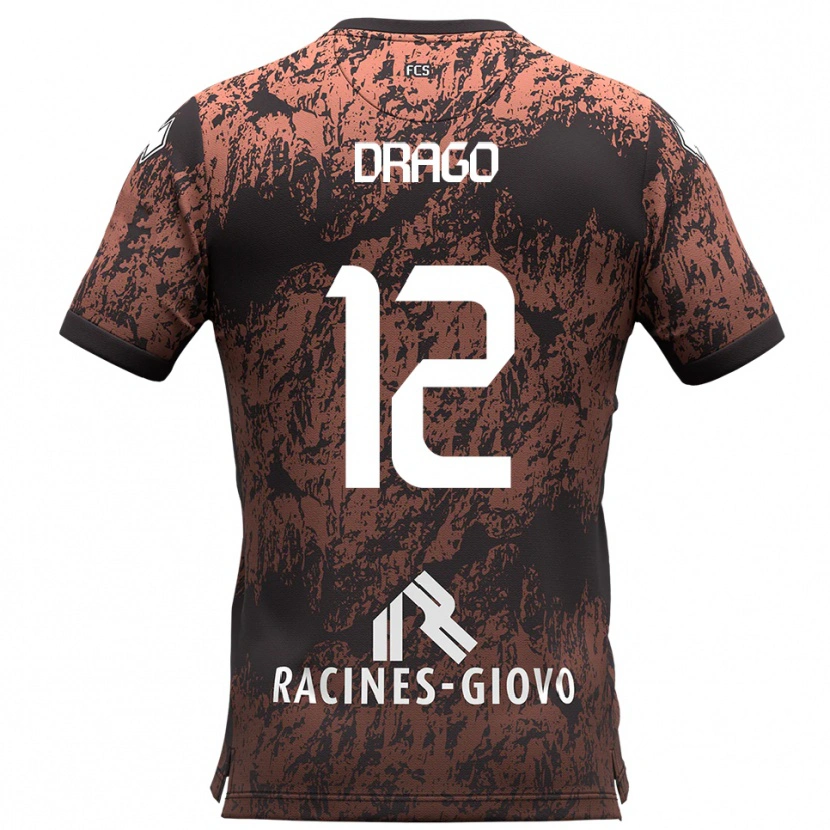 Danxen Barn Giacomo Drago #12 Brunt Svart Bortatröja Matchtröjor 2025/26 Tröjor T-Tröja