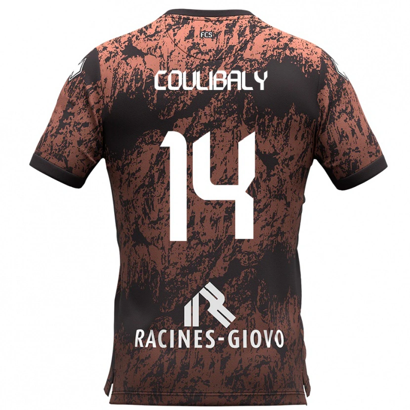 Danxen Barn Mamadou Coulibaly #14 Brunt Svart Bortatröja Matchtröjor 2025/26 Tröjor T-Tröja