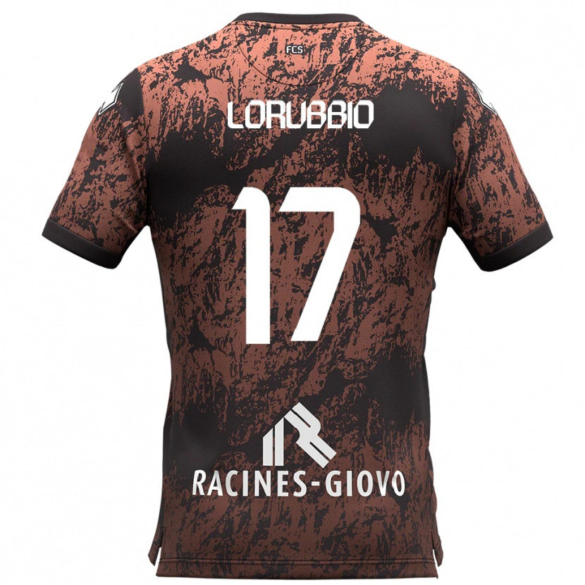 Danxen Barn Domenico Lorubbio #17 Brunt Svart Bortatröja Matchtröjor 2025/26 Tröjor T-Tröja