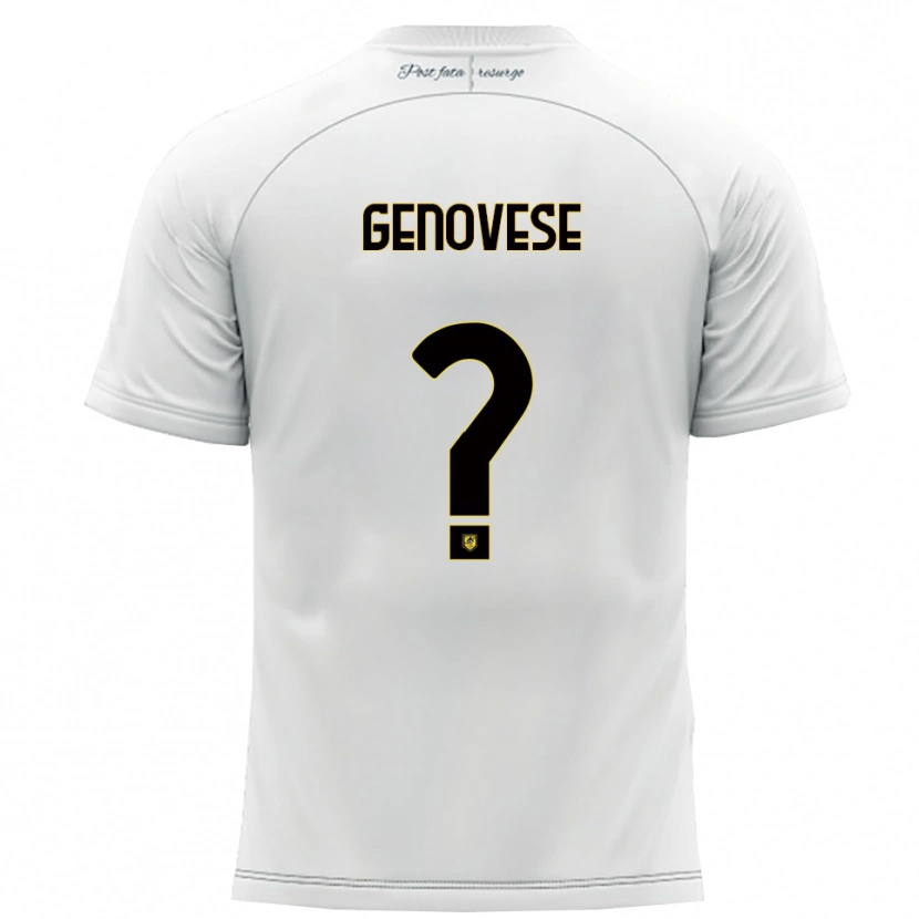 Danxen Barn Mattia Genovese #0 Vitt Gult Bortatröja Matchtröjor 2025/26 Tröjor T-Tröja