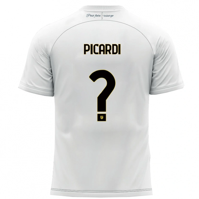 Danxen Barn Davide Picardi #0 Vitt Gult Bortatröja Matchtröjor 2025/26 Tröjor T-Tröja