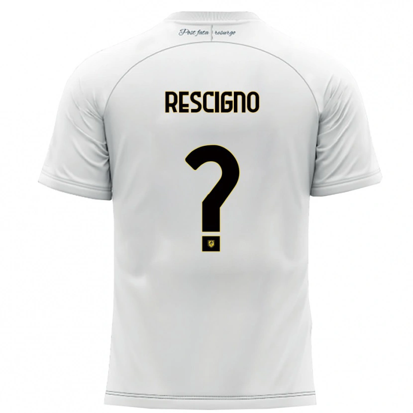 Danxen Barn Carlo Rescigno #0 Vitt Gult Bortatröja Matchtröjor 2025/26 Tröjor T-Tröja