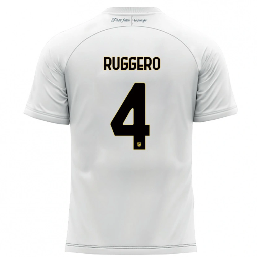 Danxen Barn Marco Ruggero #4 Vitt Gult Bortatröja Matchtröjor 2025/26 Tröjor T-Tröja