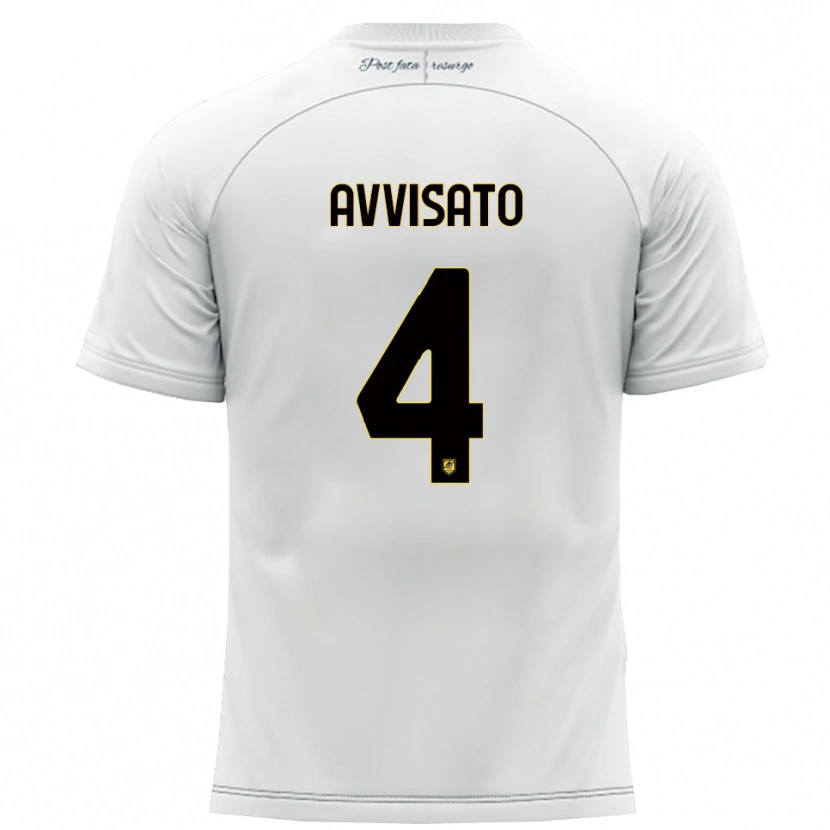 Danxen Barn Tommaso Avvisato #4 Vitt Gult Bortatröja Matchtröjor 2025/26 Tröjor T-Tröja