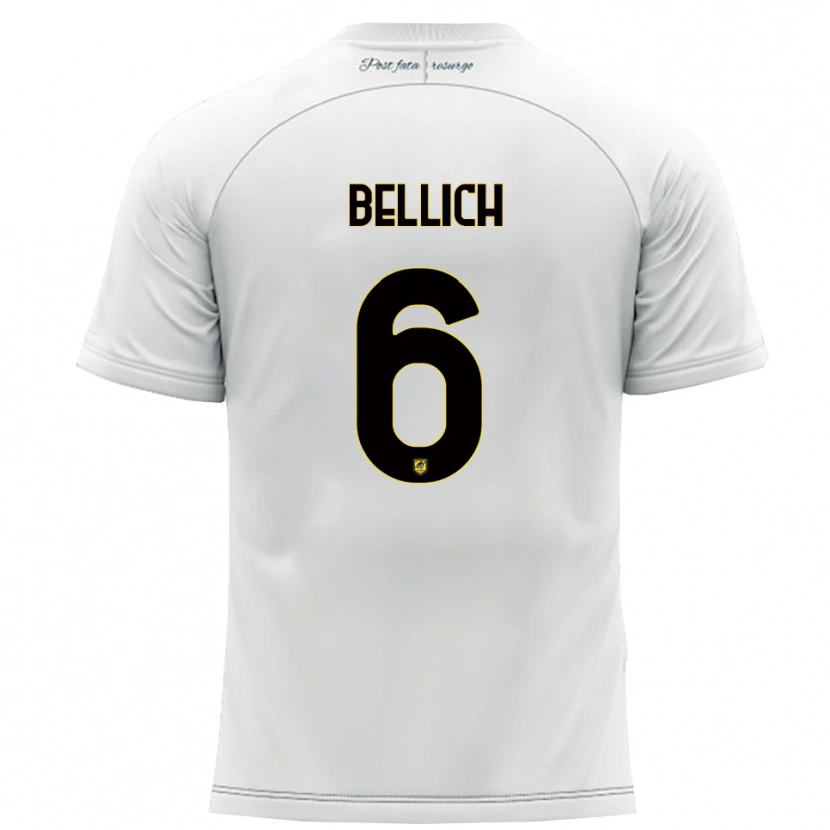 Danxen Barn Marco Bellich #6 Vitt Gult Bortatröja Matchtröjor 2025/26 Tröjor T-Tröja