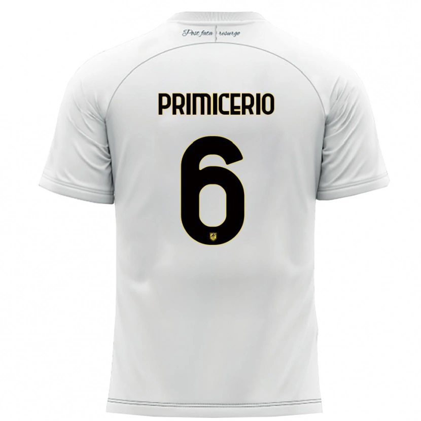Danxen Barn Antonio Primicerio #6 Vitt Gult Bortatröja Matchtröjor 2025/26 Tröjor T-Tröja