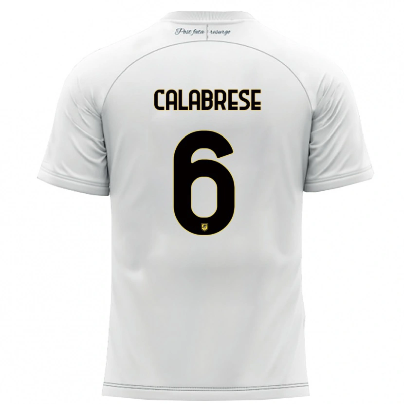 Danxen Barn Daniele Calabrese #6 Vitt Gult Bortatröja Matchtröjor 2025/26 Tröjor T-Tröja