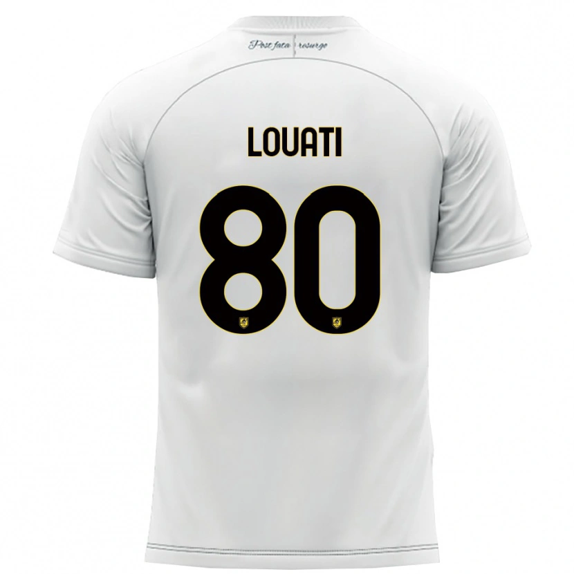 Danxen Barn Alessandro Louati #80 Vitt Gult Bortatröja Matchtröjor 2025/26 Tröjor T-Tröja