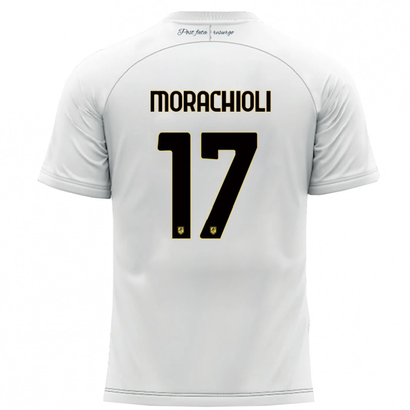 Danxen Barn Gregorio Morachioli #17 Vitt Gult Bortatröja Matchtröjor 2025/26 Tröjor T-Tröja