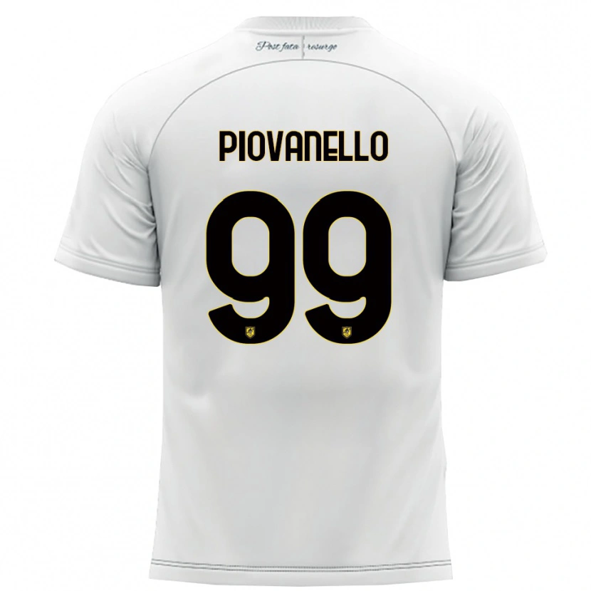 Danxen Barn Enrico Piovanello #99 Vitt Gult Bortatröja Matchtröjor 2025/26 Tröjor T-Tröja