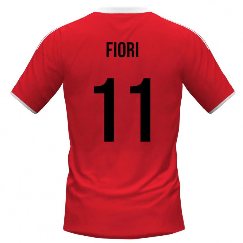 Danxen Barn Antonio Fiori #11 Röd Vit Bortatröja Matchtröjor 2025/26 Tröjor T-Tröja