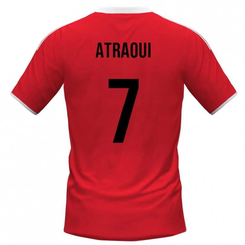 Danxen Barn Adam Atraoui #7 Röd Vit Bortatröja Matchtröjor 2025/26 Tröjor T-Tröja