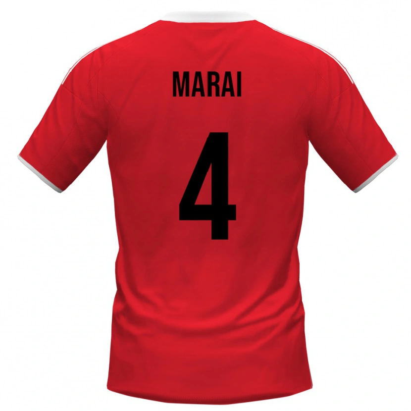 Danxen Barn Cristian Marai #4 Röd Vit Bortatröja Matchtröjor 2025/26 Tröjor T-Tröja