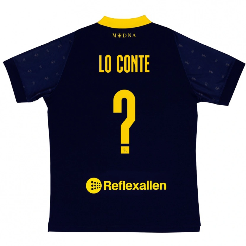 Danxen Barn Christian Lo Conte #0 Marinblå Gul Bortatröja Matchtröjor 2025/26 Tröjor T-Tröja