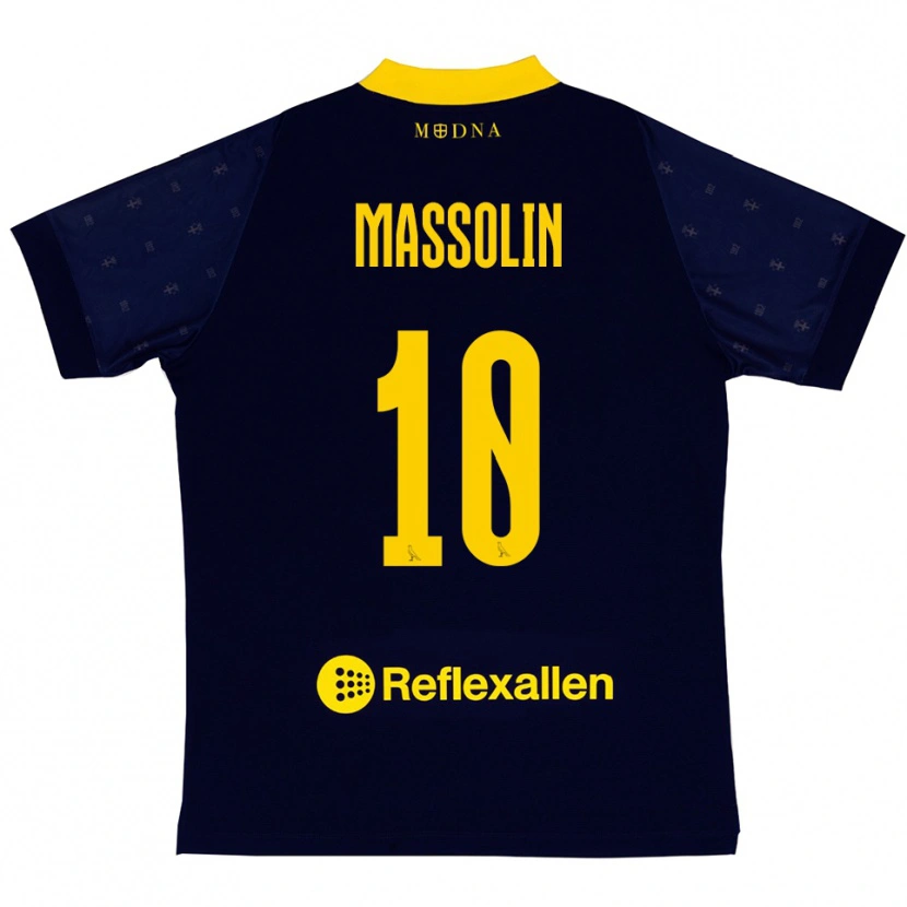Danxen Barn Yanis Massolin #10 Marinblå Gul Bortatröja Matchtröjor 2025/26 Tröjor T-Tröja