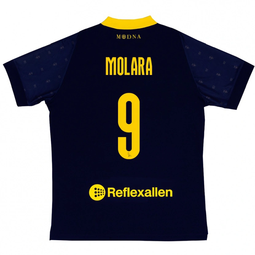 Danxen Barn Christian Molara #9 Marinblå Gul Bortatröja Matchtröjor 2025/26 Tröjor T-Tröja