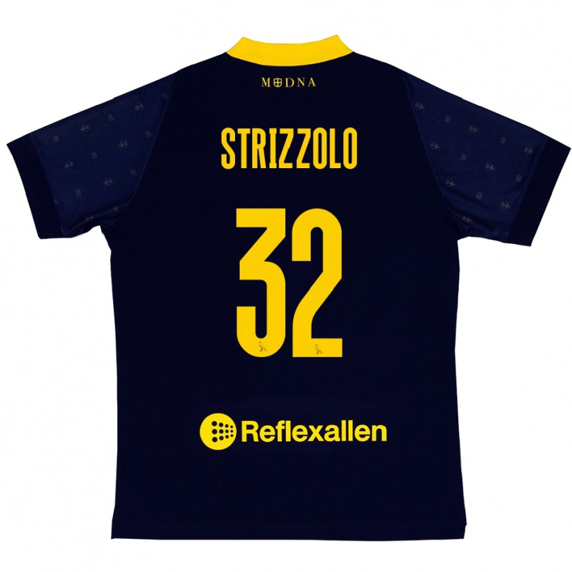 Danxen Barn Luca Strizzolo #32 Marinblå Gul Bortatröja Matchtröjor 2025/26 Tröjor T-Tröja