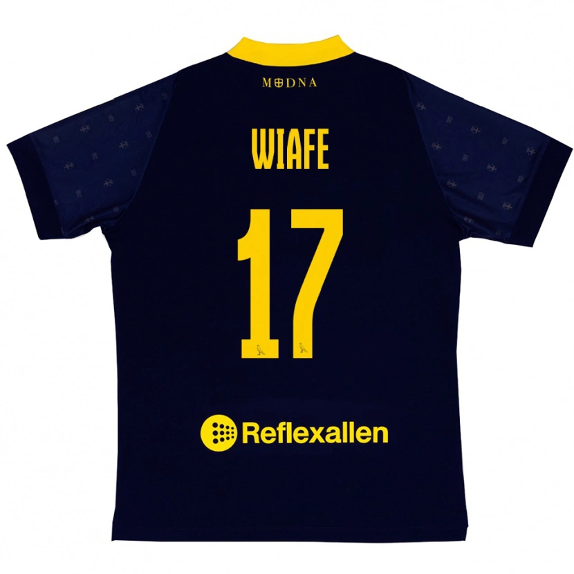 Danxen Barn Samuel Wiafe #17 Marinblå Gul Bortatröja Matchtröjor 2025/26 Tröjor T-Tröja