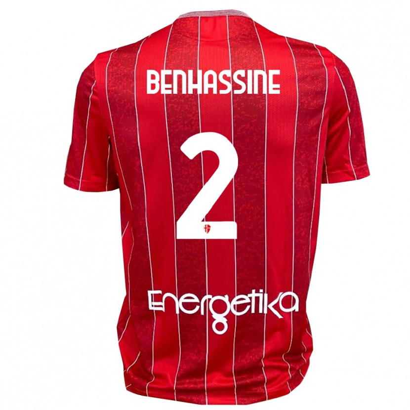 Danxen Barn Bilel Benhassine #2 Röd Vit Bortatröja Matchtröjor 2025/26 Tröjor T-Tröja