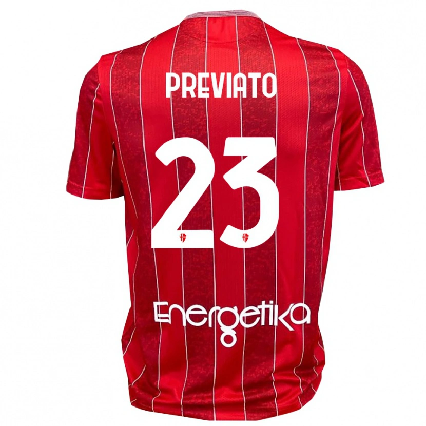 Danxen Barn Sebastiano Previato #23 Röd Vit Bortatröja Matchtröjor 2025/26 Tröjor T-Tröja