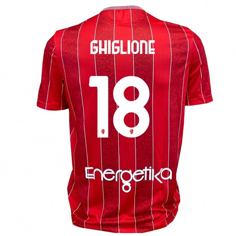 Danxen Barn Paolo Ghiglione #18 Röd Vit Bortatröja Matchtröjor 2025/26 Tröjor T-Tröja