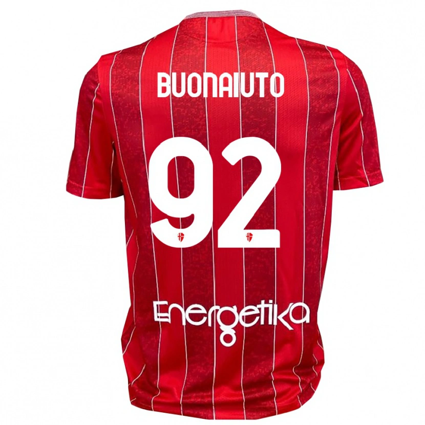 Danxen Barn Cristian Buonaiuto #92 Röd Vit Bortatröja Matchtröjor 2025/26 Tröjor T-Tröja