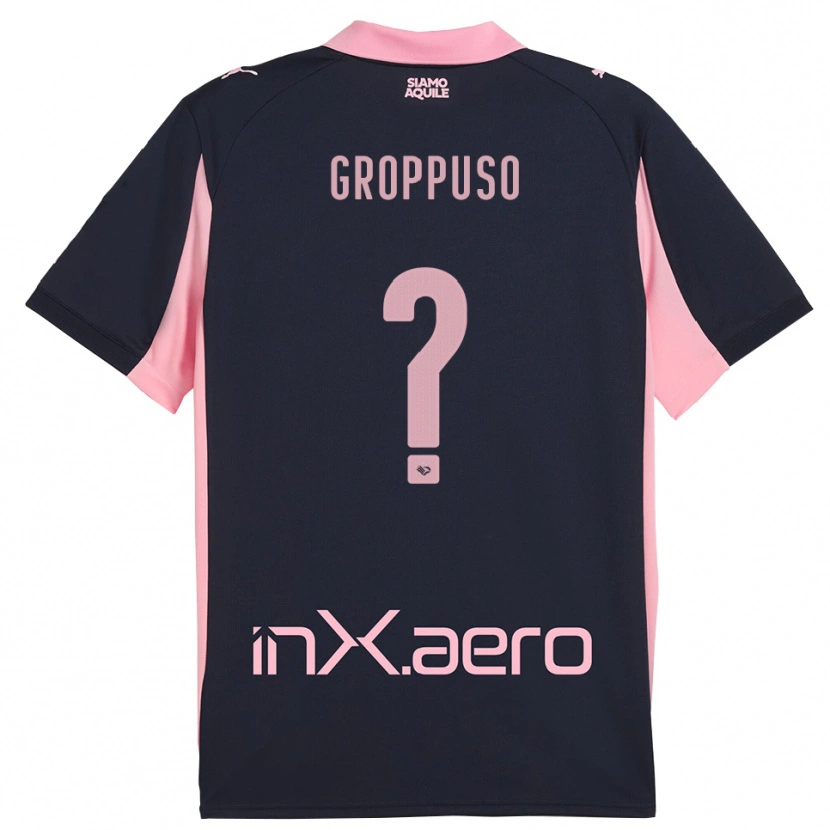 Danxen Barn Gabriele Groppuso #0 Marinblå Rosa Bortatröja Matchtröjor 2025/26 Tröjor T-Tröja