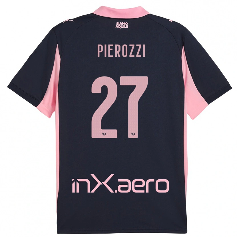 Danxen Barn Niccolò Pierozzi #27 Marinblå Rosa Bortatröja Matchtröjor 2025/26 Tröjor T-Tröja